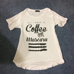 NWOT Coffee and Mascara top